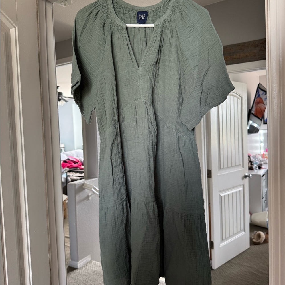 GAP Sage Green Linen Dress